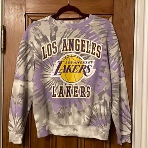 Hybrid Los Angeles Lakers Basketball Crew Neck Tie Dye Sweatshirt small
